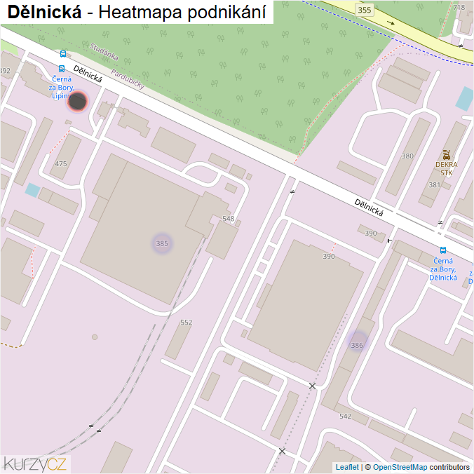 Mapa Dělnická - Firmy v ulici.