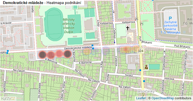 Demokratické mládeže - mapa podnikání