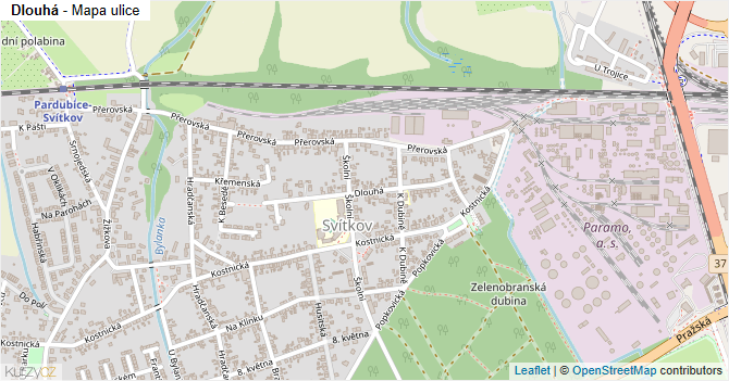 Dlouhá - mapa ulice