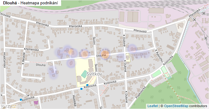 Dlouhá - mapa podnikání