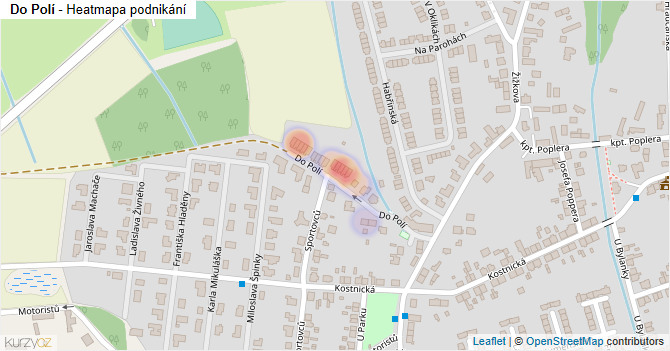 Do Polí - mapa podnikání