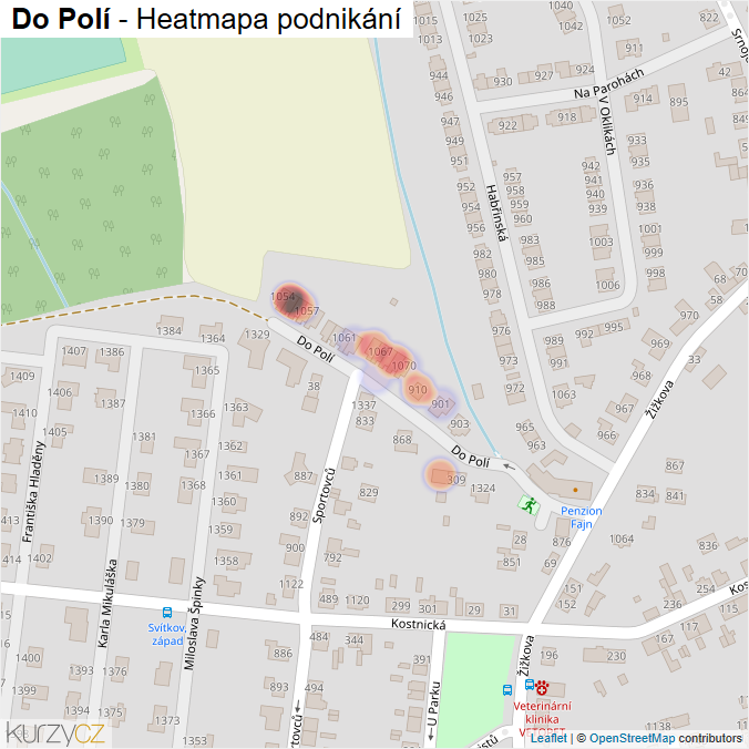 Mapa Do Polí - Firmy v ulici.
