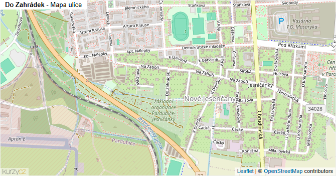 Do Zahrádek - mapa ulice