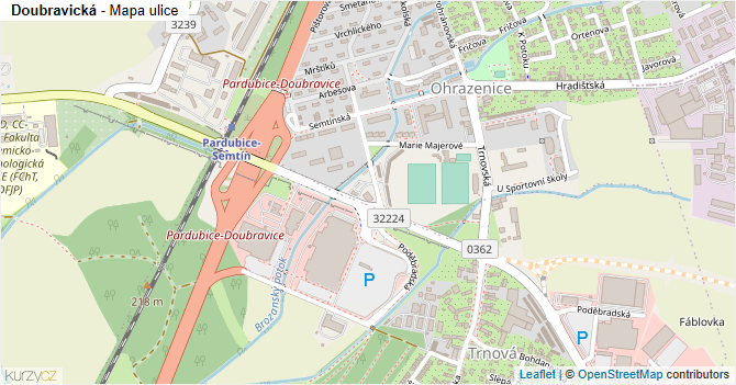 Doubravická - mapa ulice