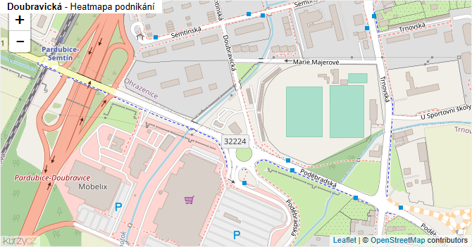 Doubravická - mapa podnikání