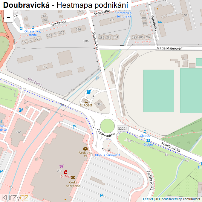 Mapa Doubravická - Firmy v ulici.