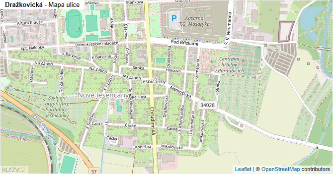 Dražkovická - mapa ulice
