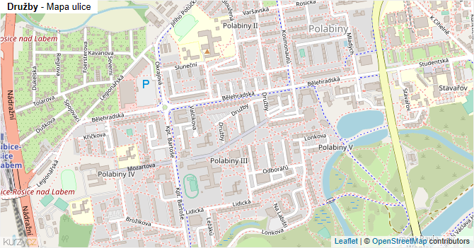 Družby - mapa ulice