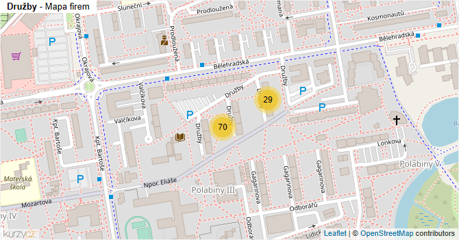 Družby - mapa firem