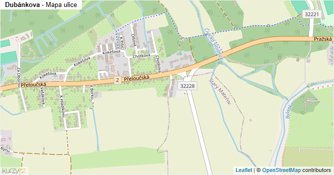 Dubánkova - mapa ulice