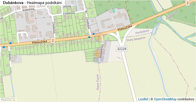 Dubánkova - mapa podnikání