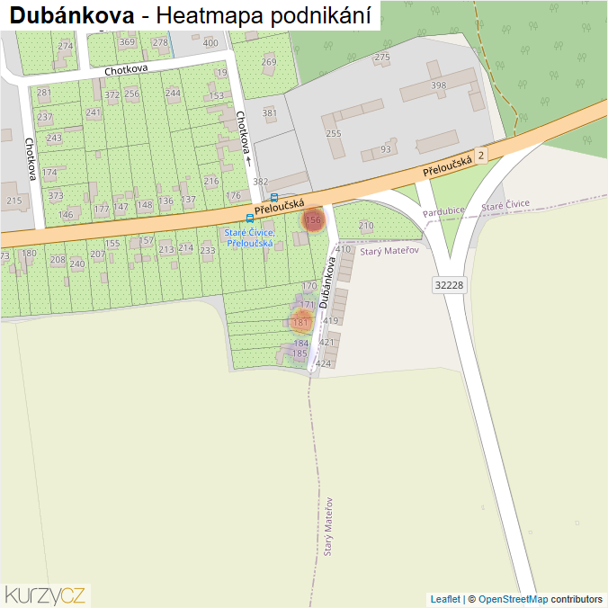 Mapa Dubánkova - Firmy v ulici.