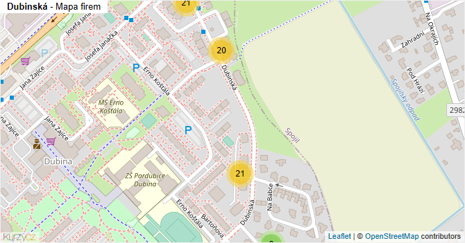 Dubinská - mapa firem