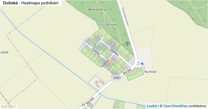 Dubská - mapa podnikání