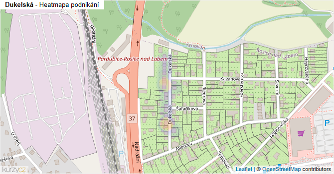 Dukelská - mapa podnikání