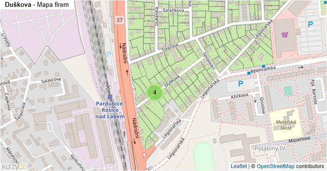 Duškova - mapa firem
