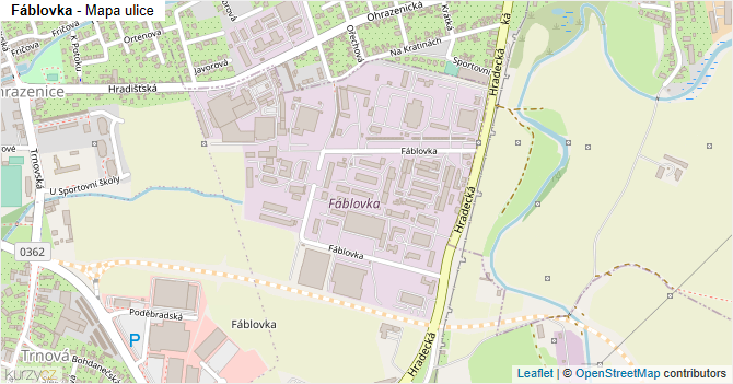 Fáblovka - mapa ulice