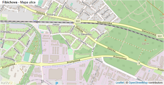 Fibichova - mapa ulice