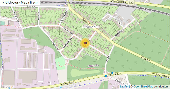 Fibichova - mapa firem