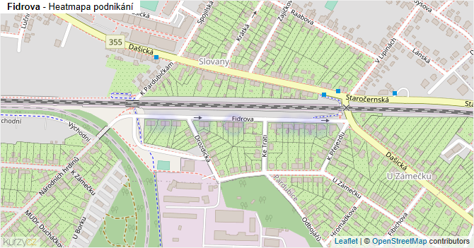 Fidrova - mapa podnikání
