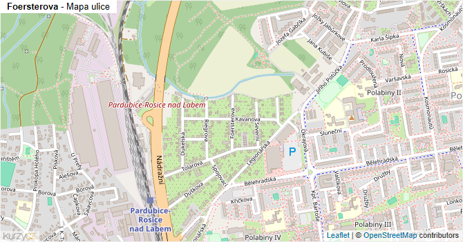Foersterova - mapa ulice