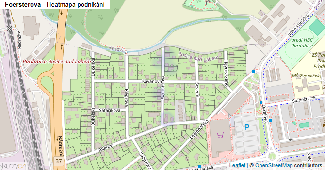 Foersterova - mapa podnikání