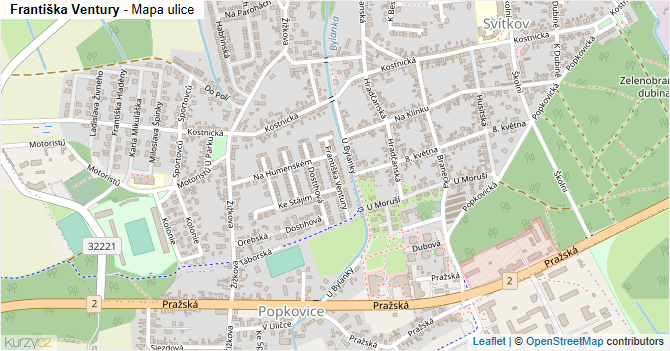 Františka Ventury - mapa ulice
