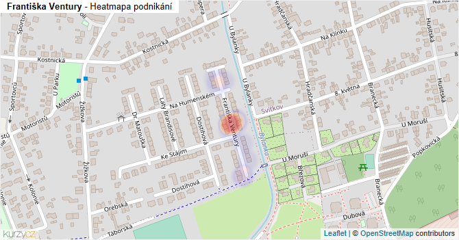 Františka Ventury - mapa podnikání