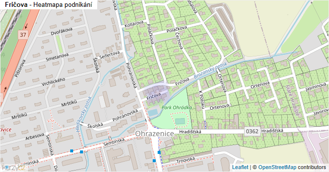 Fričova - mapa podnikání