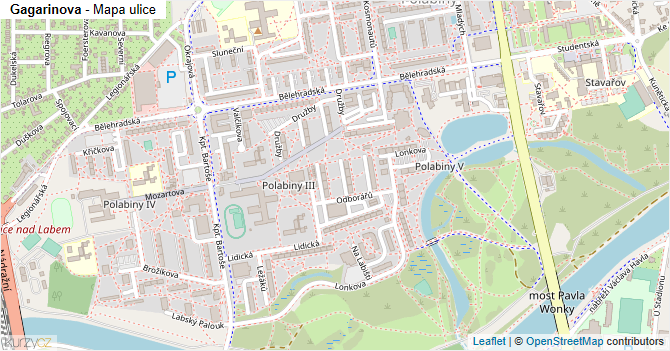 Gagarinova - mapa ulice