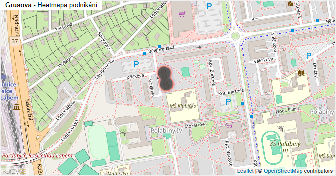 Grusova - mapa podnikání
