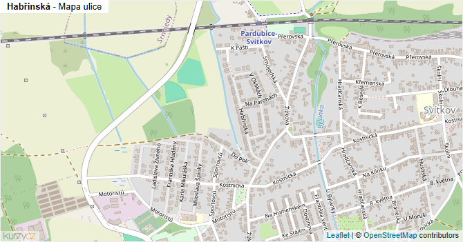 Habřinská - mapa ulice