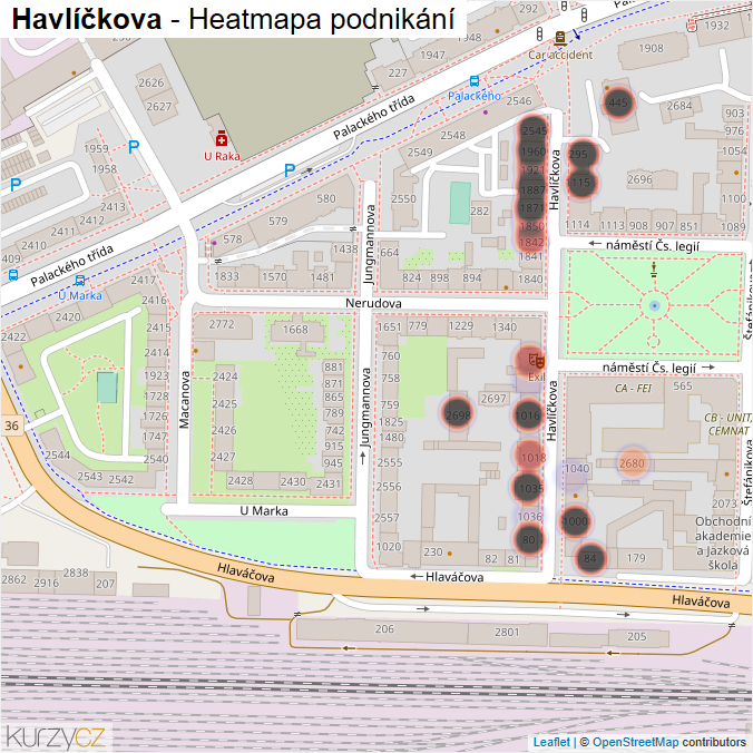 Mapa Havlíčkova - Firmy v ulici.