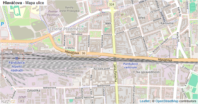 Hlaváčova - mapa ulice