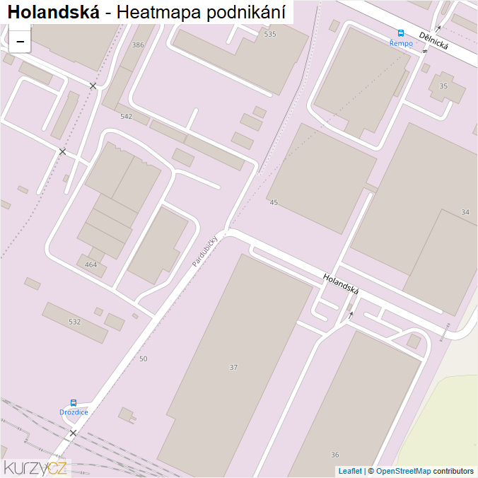Mapa Holandská - Firmy v ulici.