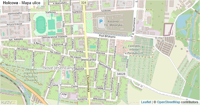 Holcova - mapa ulice