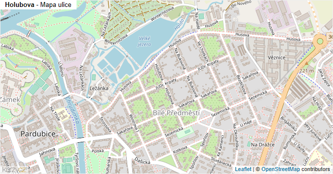 Holubova - mapa ulice