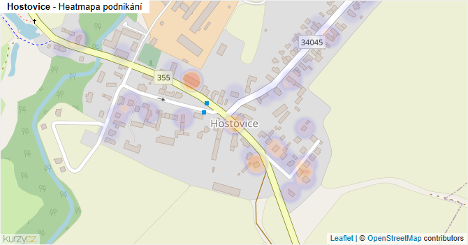 Hostovice - mapa podnikání