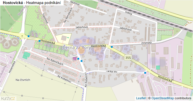 Hostovická - mapa podnikání