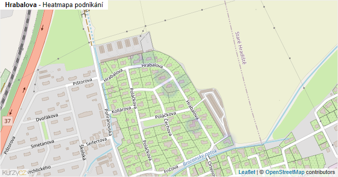 Hrabalova - mapa podnikání