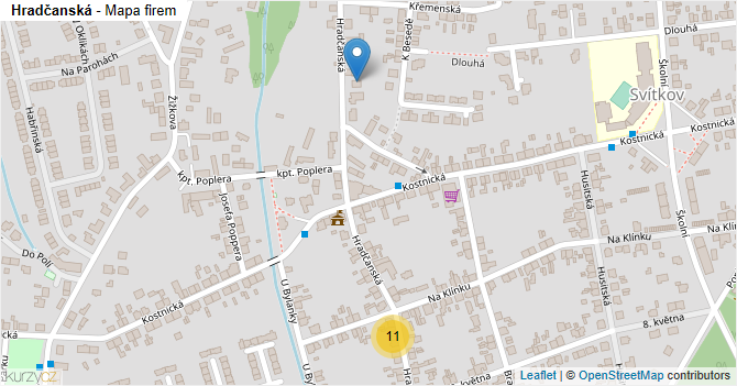 Hradčanská - mapa firem