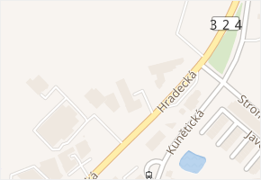 Hradecká v obci Pardubice - mapa ulice