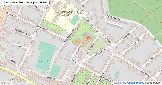 Hraniční - mapa podnikání