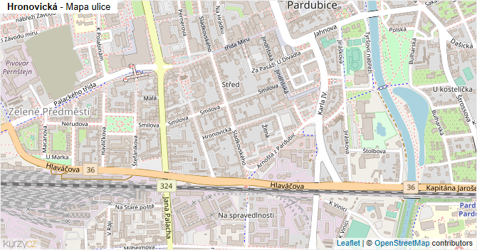 Hronovická - mapa ulice