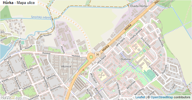 Hůrka - mapa ulice
