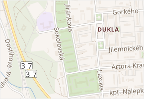 Jiránkova v obci Pardubice - mapa ulice