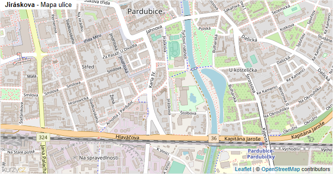 Jiráskova - mapa ulice