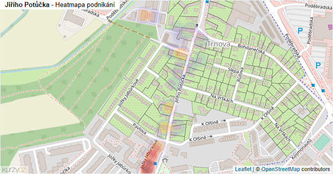 Jiřího Potůčka - mapa podnikání