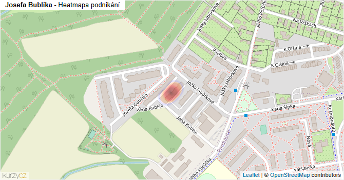 Josefa Bublíka - mapa podnikání