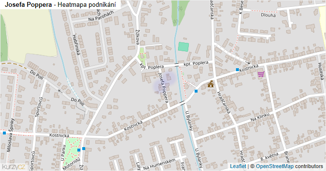Josefa Poppera - mapa podnikání
